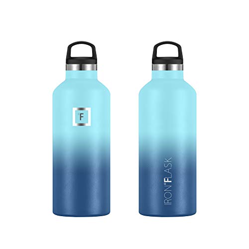 Iron °Flask Sports Water Bottle - 32 Oz, 3 Lids (Spout Lid), Leak Proof, Vacuum Insulated Stainless Steel, Hot Cold, Double Walled, Thermo Mug, Standard Metal Canteen #TOP4