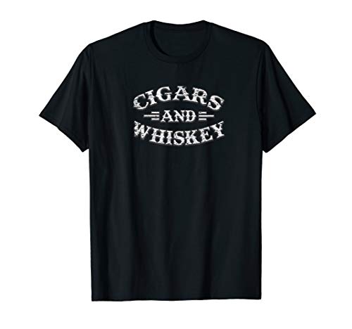 Smoking Cigar & Whiskey Novelty Gift T-Shirt