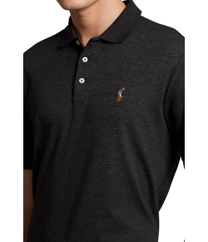 Image of POLO RALPH LAUREN, Mens, Classic Fit Soft Cotton Polo Shirt, Black, Large