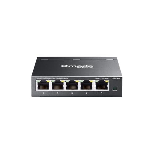Image of TP-Link Omada 5 Port Gigabit Easy Managed, Switch, VLAN, Auto Loop Prevention, IGMP Snooping, Fanless, Managed by Omada, Durable Metal w /Shielded Ports(ES205G)