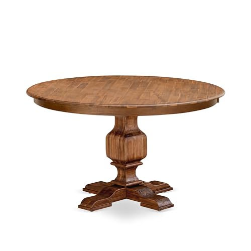 Luxe by East West Furniture F53-0N-TP - Modern Dining Table with Acacia Wood Round Tabletop, Antique Walnut Finish