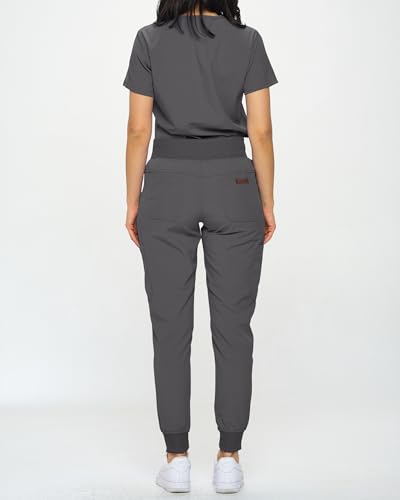 Image of Monarch Uniforms Slim Fit Stretchy Scrubs Women's Jogger Scrub Set Slim Jogger Scrubs with Tuck-In Top for Women