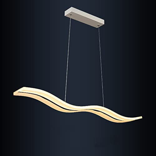 Chandelier linéaire LED forme d'onde anti-éblouissement pour le salon