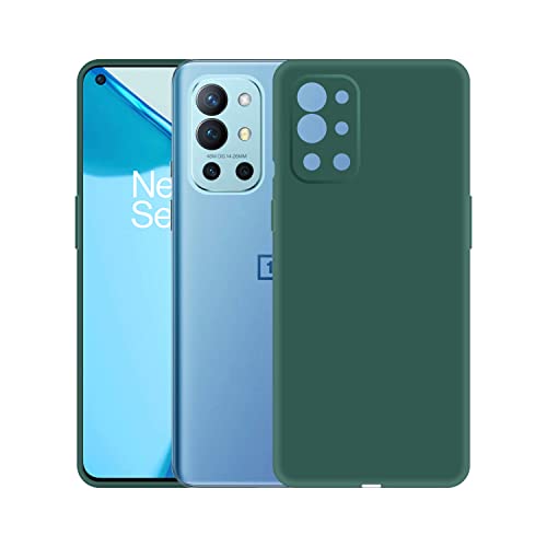 Image of Case Creation Liquid TPU Silicone Cover for Oneplus 9R Soft Case,Anti-Dirty Slim Case Frosted Matte Cute Candy TPU Raised Bezel (Splash of Color) Back Case Cover for Oneplus9R -Lake Green