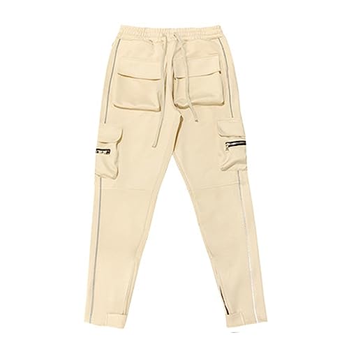 JEsilunmaMY Men's Multi-Pockets Cargo Joggers Pants Stretch Workout Gym Casual Trousers Athletic Running Straight Sweatpants2