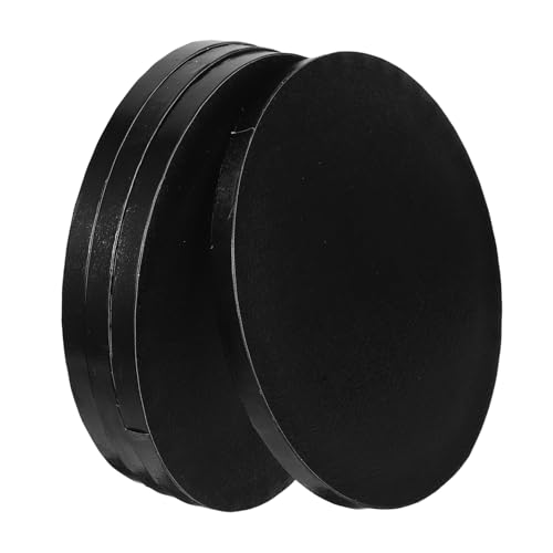 BRIGHTFUFU 8 Inches Black Cake Holding Plate Cake Drum Board Paper Cake Drum Replacement for Wedding Birthday Decorations
