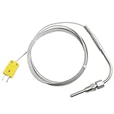 K-Type Thermoelement Auspuffsonde mit 1/8 NPT-Gewinde 0–1250 ° C High-Egt Sensor Edelstahl 5 mm Durchmesser Spitze 2 m Kabel für Mini K-Stecker