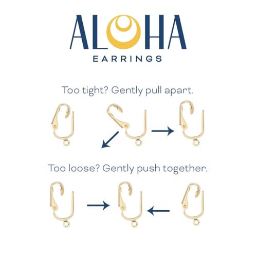 Aloha Earrings Gold Tone Non Pierced Clip On Dangling Earrings4