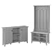 Bush Furniture  Salinas Entryway Storage Set with Hall Tree, Shoe Bench and Accent Cabinet, Cape Cod Gray
