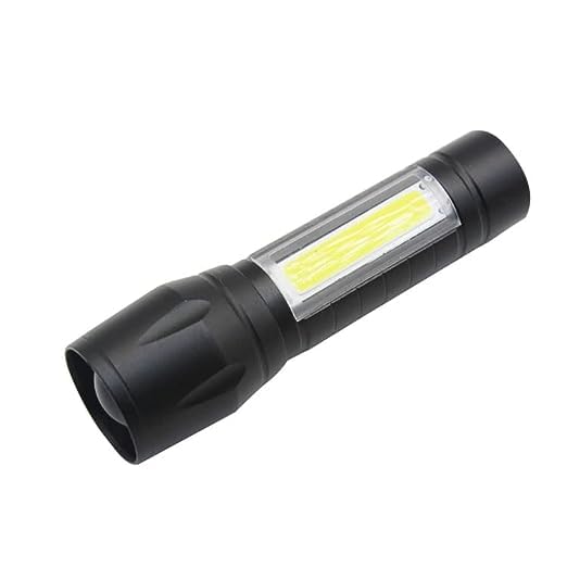 KVB STAR Led Flashlight Rechargeable USB Mini Torch Light, Ultra Brightest Small Flash Light Handheld Pocket Compact Portable Tiny Lamp with COB Side Lantern