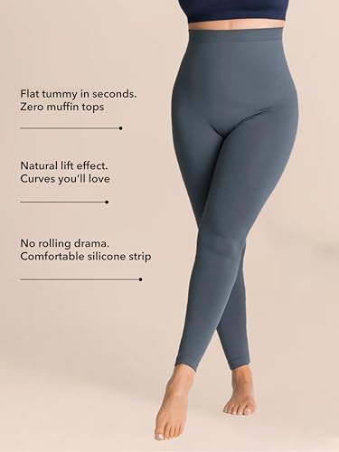 Image of SHAPERMINT High Waisted Tummy Control Compression Leggings for Women - Petite to Plus Size Womens Leggings Non See Through