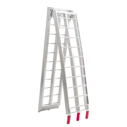 Rampa plegable de aluminio para carga, escalera ligera portátil para acceso vehicular, diseño plegable con tracción antideslizante, apta para motocicletas y camionetas, uso exterior miniatura 1