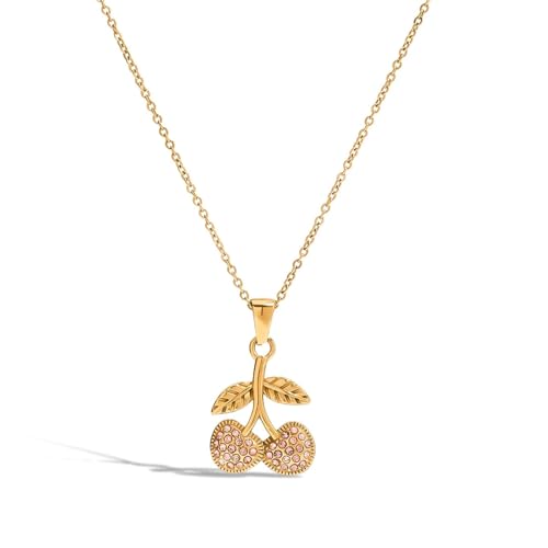 Collier pendentif cerise en métal rose - Le cadeau idéal pour célébrer un anniversaire