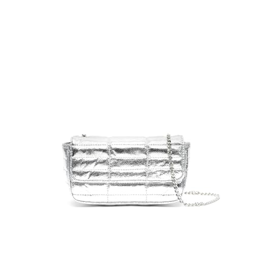 MISAKO Fiore bolso bandolera de fiesta pequeño metalizado ED. Mujer   Fiore Plateado 10 X 19 X 6 cm