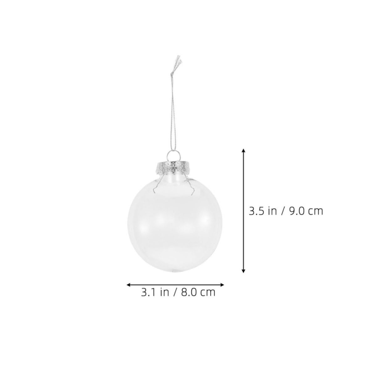 SHINEOFI 48 Piezas Bola de Navidad Transparente Rellenable Pet, Adorno