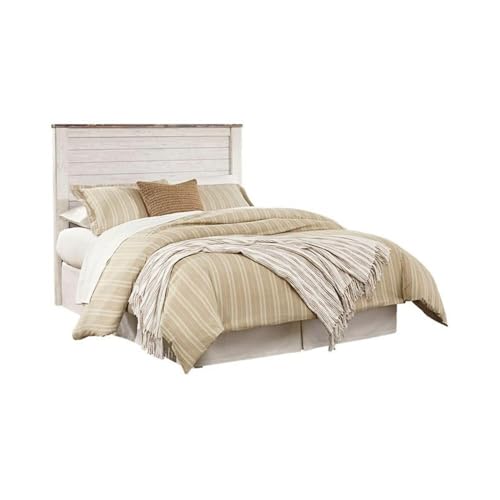 Pemberly Row PR-1456955 Modern Wood Plank Pattern Full Queen Panel Headboard In White thumb #2