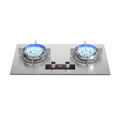 UGTFFT Estufa de Gas empotrada de Doble propósito, Cocina de sobremesa eficiente, Placa de Gas portátil de 2 quemadores, con protección contra fallas de Llama, for el hogar(LPG)