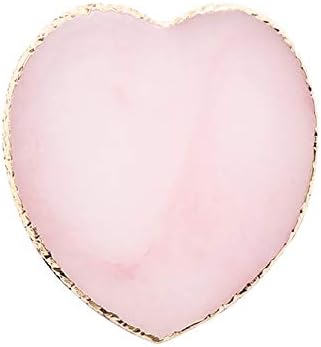 SUKPSY Resin Nail Art Plate Palette,Makeup Palettes,Gel Polish Color Mixing Plate Drawing Painting Color Palette,Golden Edge Heart Shaped Nail Art Display Holder