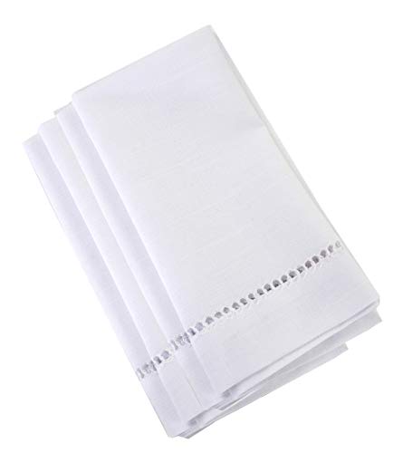 Fennco Styles Classic Solid Color Hemstitched Border Napkins 18