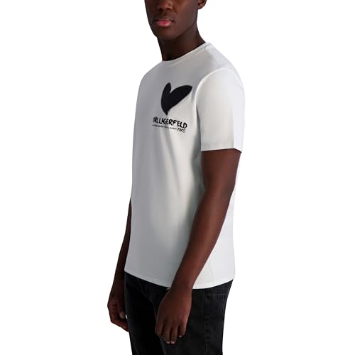 KARL LAGERFELD Men's Short Sleeve Crewneck Heart Graphic Design T-Shirt3