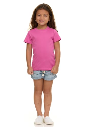 Cudlie Girls’ Short Sleeve T-Shirts, 5-Pack Solid Color Soft Cotton Tees for Infants, Toddlers and Little Girls2