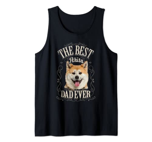 Best Akita Dad Ever Akita Inu Japonés Perro Hombre Vintage Camiseta sin Mangas