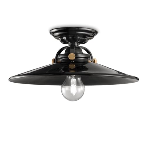 Plafonnier C104 Ferroluce noir pour éclairage de cuisine moderne et salon