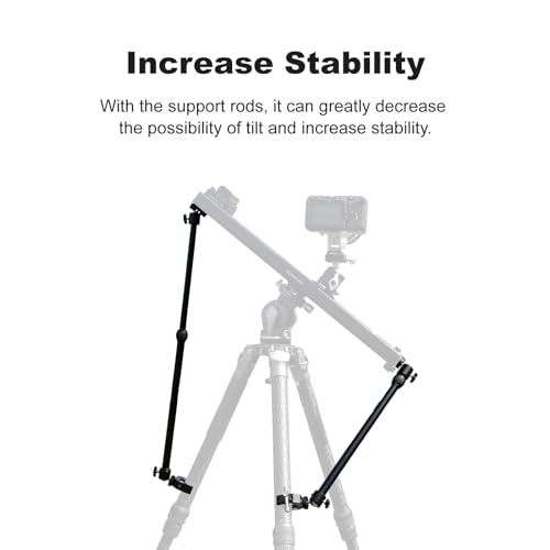 Image of Toprig Accsoon Camera Slider Support Arm (2 Pack) with C Clamps&Extendable Arms, Tripod stabilizer Support Rods, Aluminum Alloy Tripod Stability Arm for Motorized Camera Slider Stable Shooting-29inch