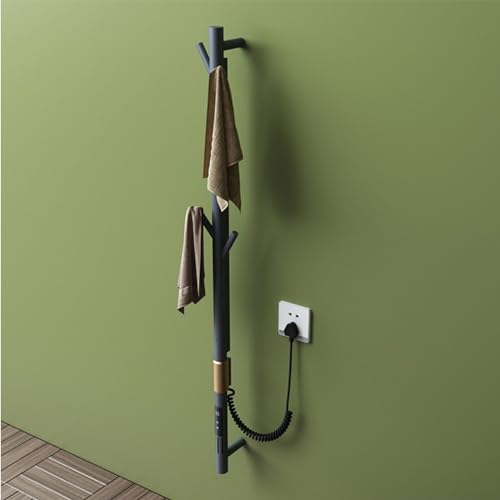 Sèche-serviettes électrique mural avec minuterie en acier pour bain