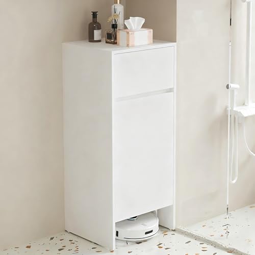 ksxnkhk Armario Oculto para Robot Aspirador con Puertas, Estructura de Aluminio Resistente, Base Abierta, mesitas auxiliares pequeñas para el baño