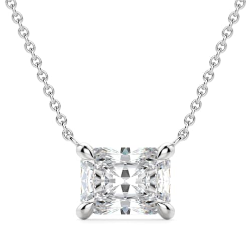 0.50 CT Radiant Cut Colorless Moissanite Pendant For Women Solitaire