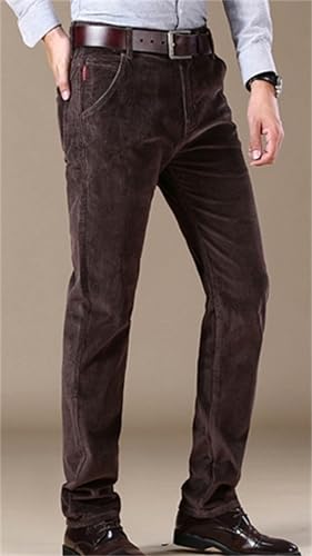 Men's Classic-Fit Corduroy Pant,Lightweight Flat-Front Casual Loose Stretch Pant,Fall Winter Straight Chino Trousers for Men4