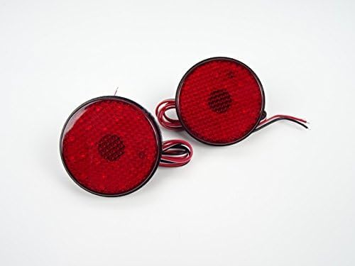 【パーツヤードオンリーワン】トヨタ用 ノア ヴォクシー 60系 70系 シエンタ 80 系 (03y〜) ポルテ (04y〜) オーリス IQ レッド LED リフレクター ランプ 反射板 リアバンパー ライト 57mm b6507