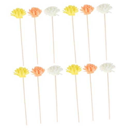 ORFOFE 12Pcs Flower Reed Diffuser Sticks Scented Oil Replacement Reeds for Home Fragrance Safe and Convenient Diffuser for Bathroom Living Office