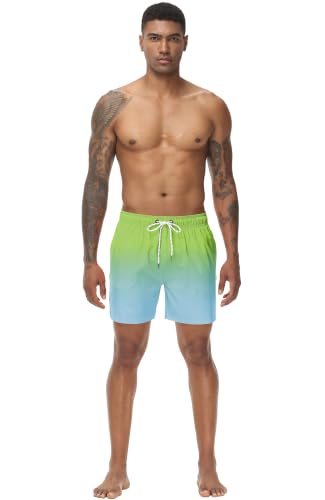 Image of Tyhengta Men's Swim Trunks Quick Dry Beach Shorts with Zipper Pockets and Mesh Lining