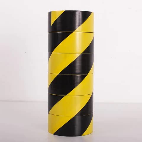 Nastro Segnaletico Pericolo Autoadesivo - 50mm X 33m, Giallo/nero, Strisce Caution