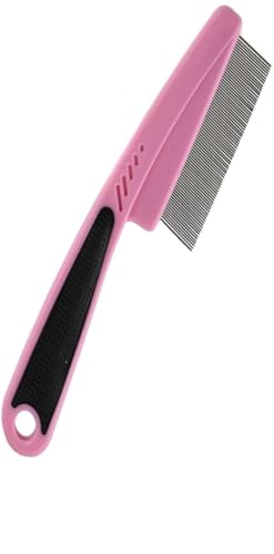 Pente Premium Fino Tira Pelos Remove Pulga Pets (ROSA)