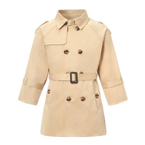 Girls Trench Coat Double Breasted Windbreaker Jacket Winter Warm Lapel Peacoat Overcoat for Kids 1-13 Years3