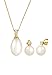 Produktbild DIAMORE Schmuckset Damen Ohrstecker Klassisch Perle mit Diamant (0.12 ct.) in 585 Gelbgold