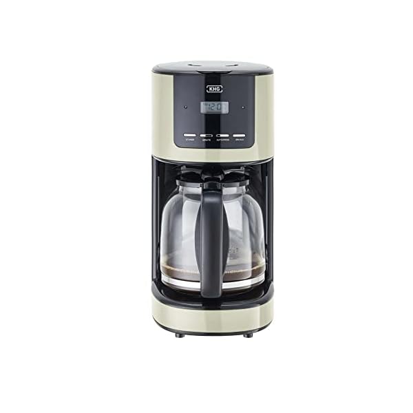 KHG Kaffeeautomat Grau Glas 17,5cm B x 36,5cm H automatische Abschaltung nach ca.30 Minuten,Kanne und Filterhalter spülmaschinengeeignet,Einschaltbar