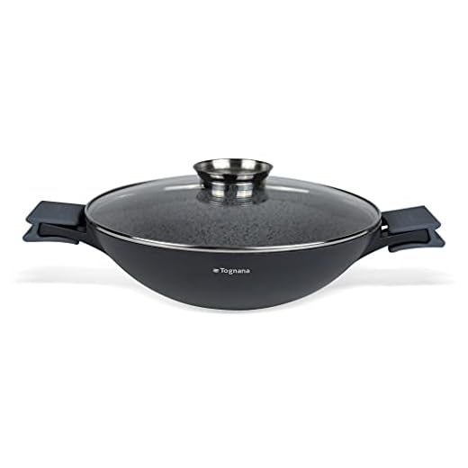 Tognana Ambiziosa Wok 2 Manici 32cm con Coperchio Aroma e Presine in silicone