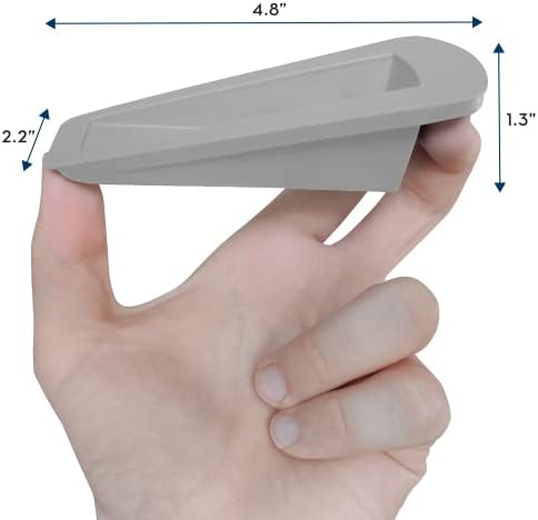Miniatura 6 de S&T INC. Tope de puerta de goma resistente para uso residencial y comercial, gris, 4.8 pulgadas x 2.2 pulgadas x 1.3 pulgadas, paquete de 4