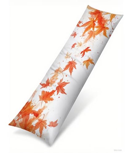 Seitenschläferkissen Bezug 40 x 120 cm Einfach Kissenbezug Ahornblatt Muster Side Sleeper Pillow Case, Doppelseitig Drucken Weiche Samt Body Pillow Langes Kissen Schwangerschafts kissen B1-1417