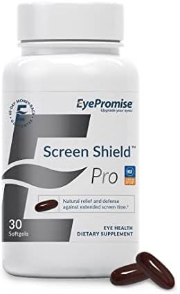 EyePromise Screen Shield Pro - 30 Softgel Capsules Containing Vitamins A, C, D3, E, B6, and B12, Zinc, Folic Acid, Selenium, Manganese, Omega–3 Fish Oil, Bilberry Extract, Zeaxanthin