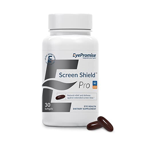 Eyepromise Screen Shield Pro - 30 Softgel Capsules Containing Vitamins A, C, D3, E, B6, And B12, Zinc, Folic Acid, Selenium, Manganese, Omega–3 Fish Oil, Bilberry Extract, Zeaxanthin #TOP12