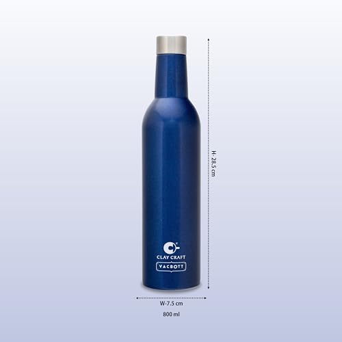 Image of Clay Craft Vacbott IVY Wine Double Walled|18 Hours Hot and 24 Hours Cold Water Vacuum Insulated Flask Bottle|1 Pcs|760 ml Water Bottles|Travelling|BPA-Free|BIS Certified|1Year Limited Warranty