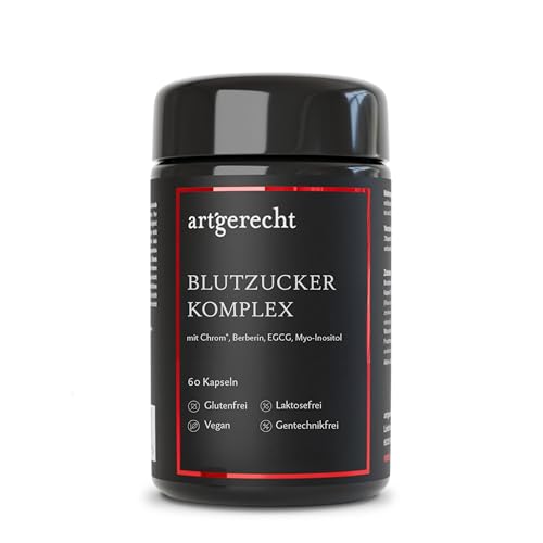 BLUTZUCKER KOMPLEX – 30 Kapseln mit Chrom zur Regulierung des Blutzuckerspiegels | Mit ALA, Grüntee-Extrakt EGCG, Berberin & Myo-Inositol | Unterstützt Stoffwechsel & Energie | Vegan & glutenfrei
