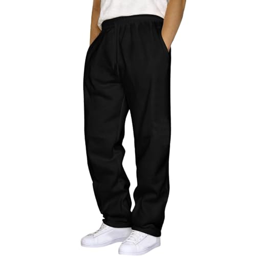 Mens Sweatpants Open Elastic Bottom Baggy Joggers Thick Fleece Casual Pants Workout Athletic Running Pant with Pocket2