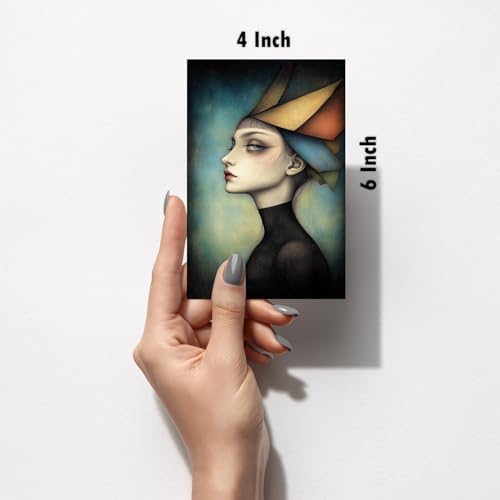 Image of SiddArtify Modern Portrait Wall Art Prints Set - Fashion Poster Decor for Living Room Bedroom Office - Set of 2-4x6 Inch - Board (Pack of 6) - Sticker (Pack of 6)