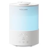 Mizuoto 加湿器 小型 卓上 大容量 2.5L【2025年新型モデル 1台3役 アロマ 8色LEDライト】タイマー お休みモード 25H連続稼働 静音 除菌 おしゃれ 6-15畳 超音波式 お手入れ簡単 上から給水 水漏れ防止 オフィス デスク 寝室 リビング コンパクト 次亜塩素酸水 空焚き防止 乾燥対策 ホワイト